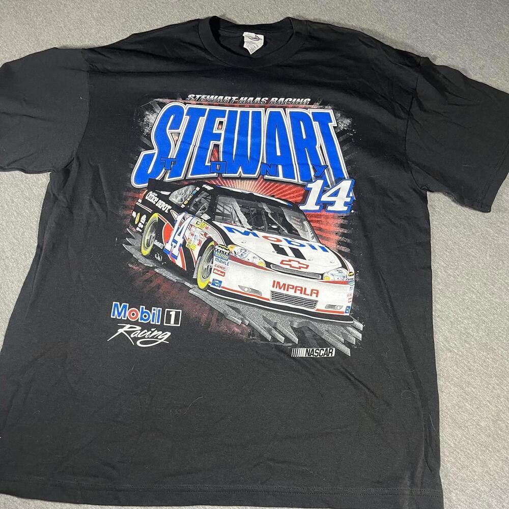 Vintage Stewart Haas Racing Stewart #14 Mobil 1 Racing NASCAR T-Shirt XL